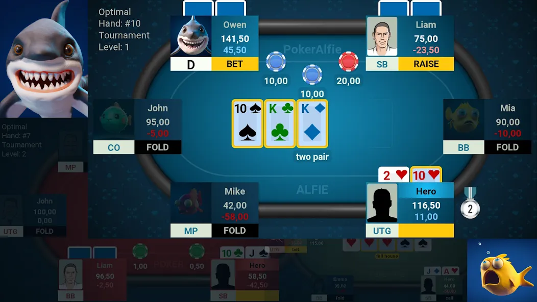 Взломанная Offline Poker AI — PokerAlfie (Оффлайн Покер ИИ)  [МОД Много монет] — полная версия apk на Андроид screen 1