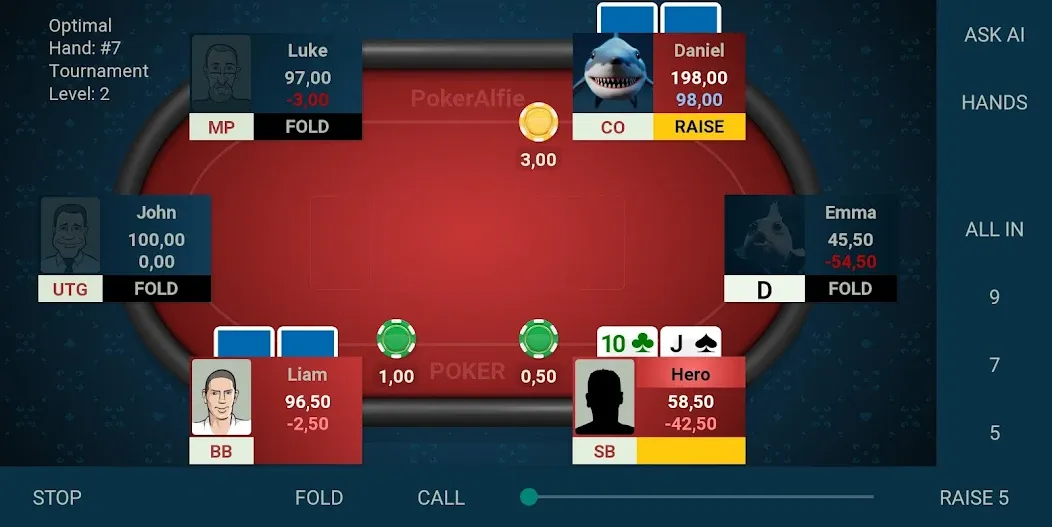 Взломанная Offline Poker AI — PokerAlfie (Оффлайн Покер ИИ)  [МОД Много монет] — полная версия apk на Андроид screen 3