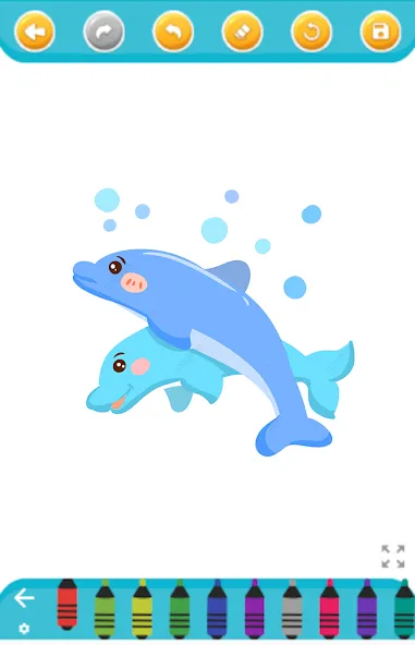 Скачать взлом dolphin coloring game (дельфин раскраска игра)  [МОД Mega Pack] — последняя версия apk на Андроид screen 1