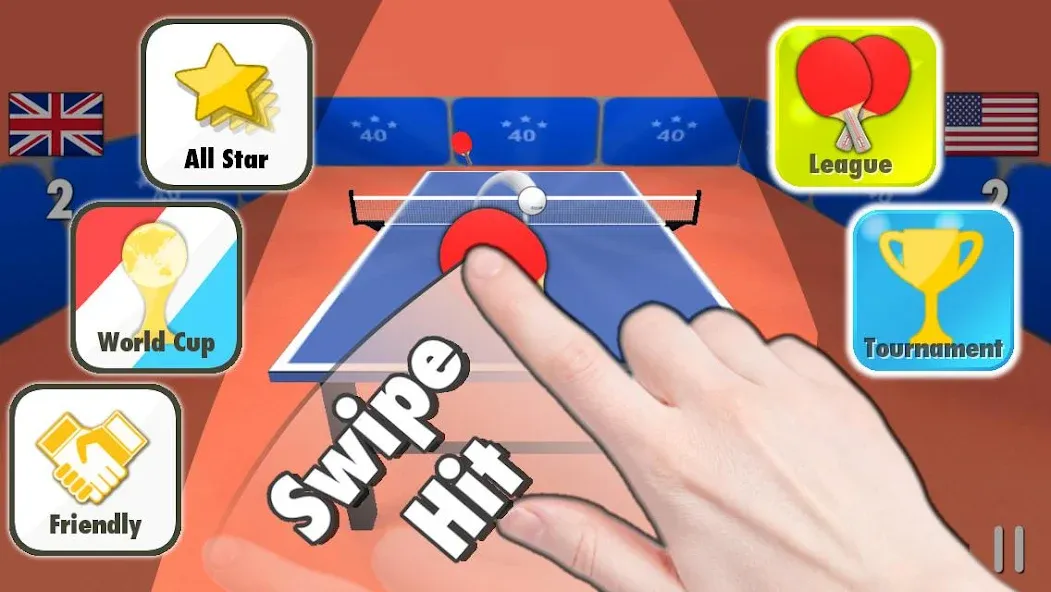 Скачать взломанную Table Tennis 3D  [МОД Unlimited Money] — стабильная версия apk на Андроид screen 1