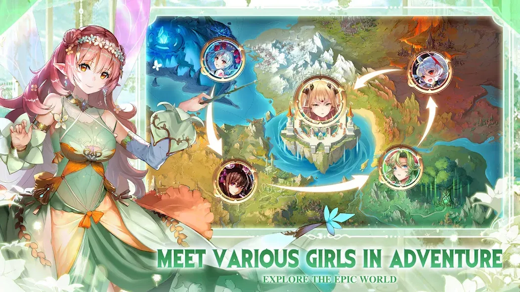 Взломанная Girls' Connect: Idle RPG  [МОД Mega Pack] — последняя версия apk на Андроид screen 5