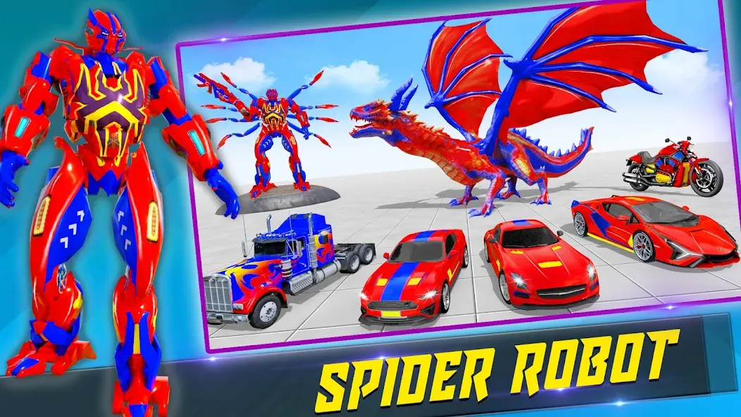 Скачать взлом Spider Robot: Robot Car Games (Спайдер Робот)  [МОД Много денег] — последняя версия apk на Андроид screen 2