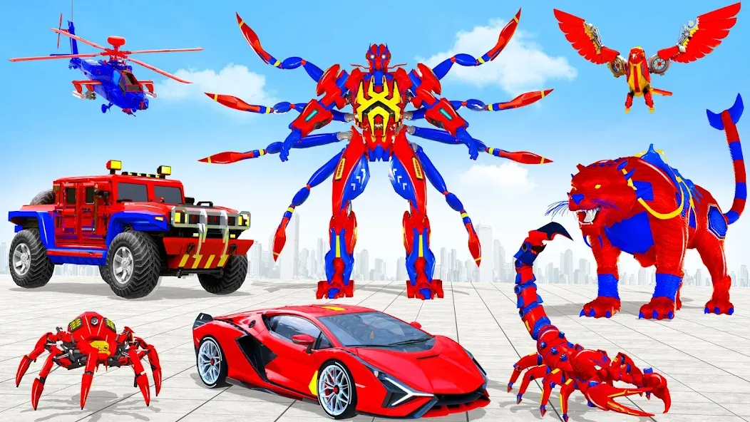 Скачать взлом Spider Robot: Robot Car Games (Спайдер Робот)  [МОД Много денег] — последняя версия apk на Андроид screen 5