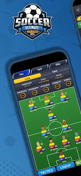 Взлом Ultimate Soccer Manager 2024 (Ультимейт Клуб Футбольный Менеджер)  [МОД Все открыто] — последняя версия apk на Андроид screen 1