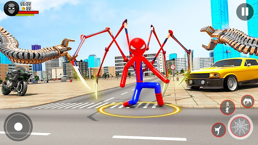 Взлом Spider Game-Stickman Rope Hero  [МОД Много монет] — последняя версия apk на Андроид screen 2