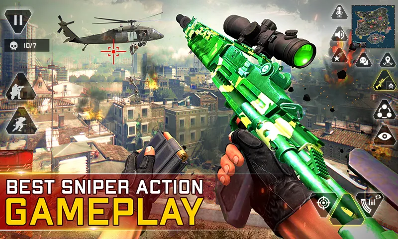 Взлом Sniper Gun Shooting game (ИГИ Снайпер Оружие Стрелялки Игры)  [МОД Unlocked] — стабильная версия apk на Андроид screen 1