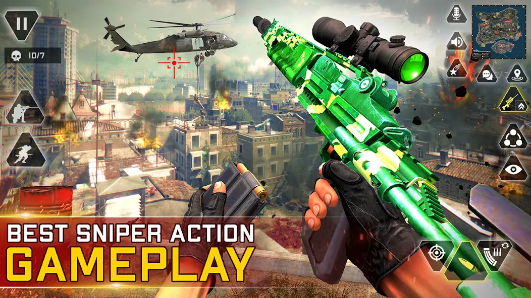 Взлом Sniper Gun Shooting game (ИГИ Снайпер Оружие Стрелялки Игры)  [МОД Unlocked] — стабильная версия apk на Андроид screen 5