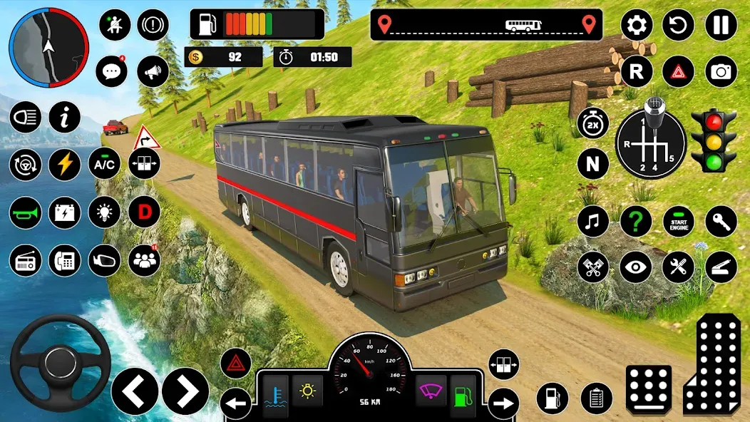 Взлом Offroad Bus Simulator Bus Game (Оффроуд Автобус Симулятор Игра)  [МОД Unlocked] — последняя версия apk на Андроид screen 2