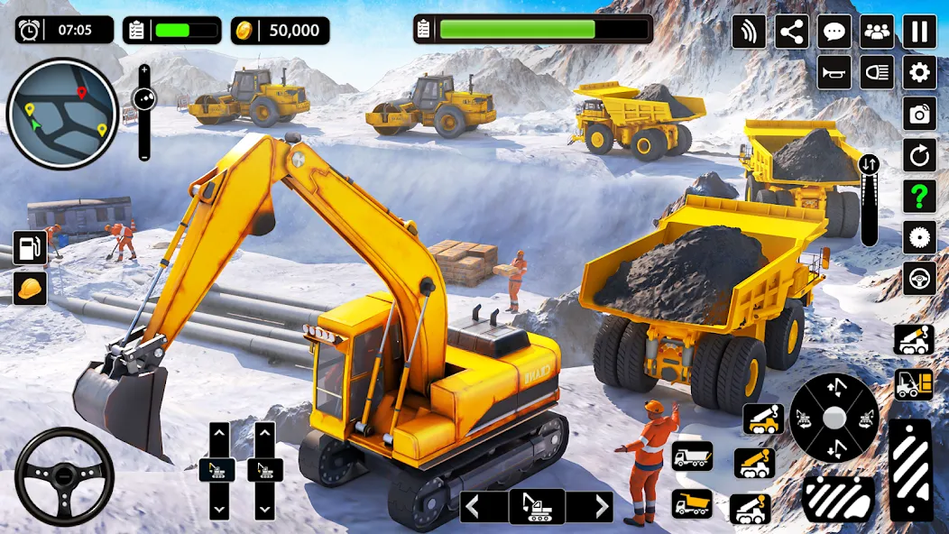 Скачать взломанную Snow Offroad Construction Game  [МОД Бесконечные монеты] — последняя версия apk на Андроид screen 2