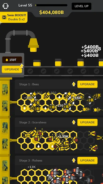 Скачать взломанную Idle Bee Factory Tycoon  [МОД Все открыто] — последняя версия apk на Андроид screen 3