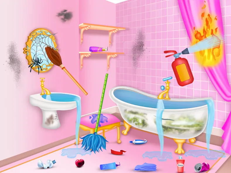 Скачать взломанную Princess house cleaning advent  [МОД Все открыто] — последняя версия apk на Андроид screen 1