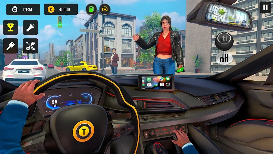 Взломанная Taxi Simulator 3d Taxi Driver  [МОД Бесконечные монеты] — полная версия apk на Андроид screen 1