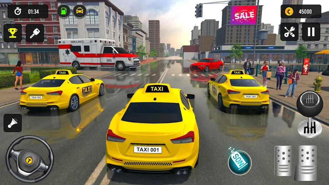 Взломанная Taxi Simulator 3d Taxi Driver  [МОД Бесконечные монеты] — полная версия apk на Андроид screen 4