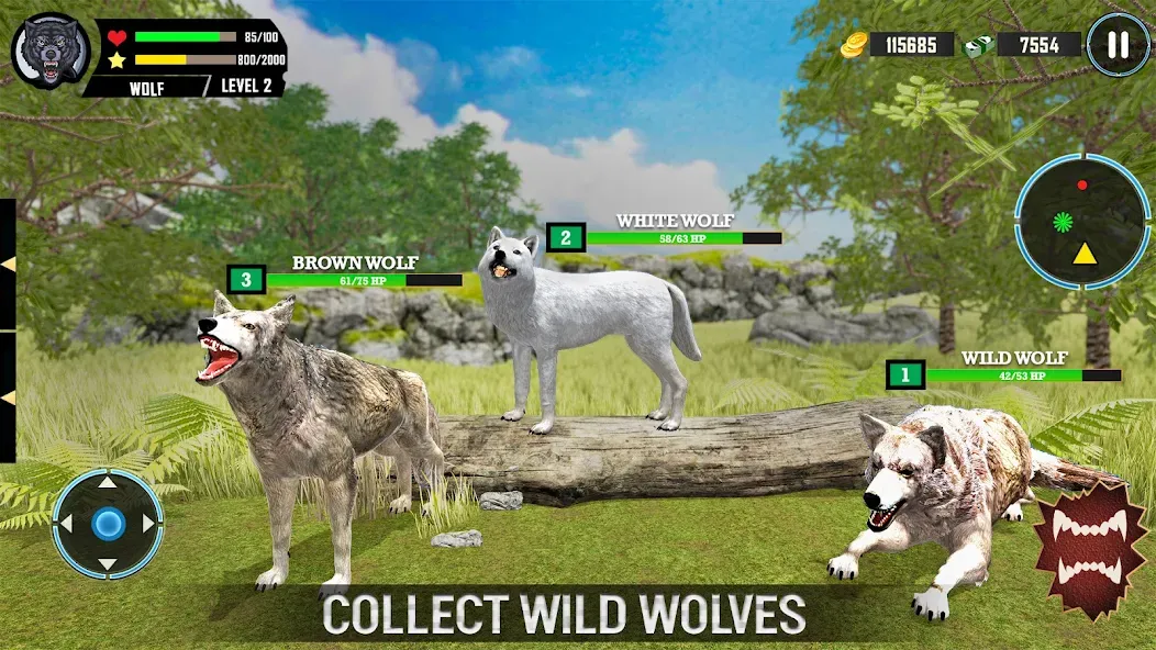 Взломанная Wild Wolf Simulator Games  [МОД Меню] — последняя версия apk на Андроид screen 3