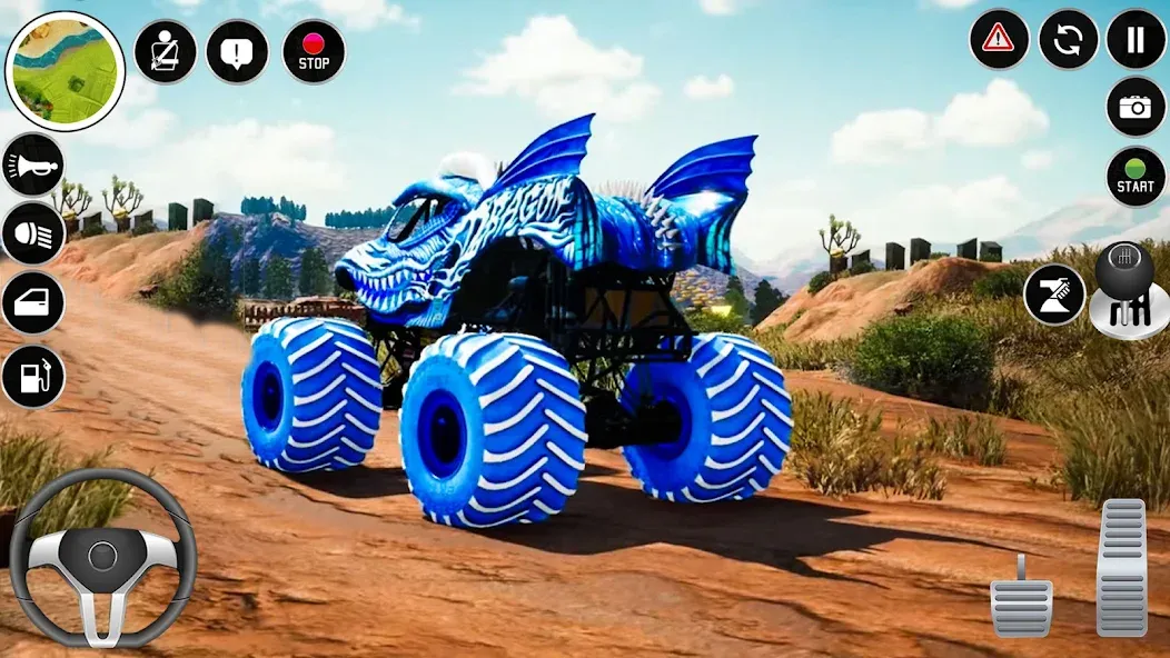 Скачать взлом Extreme Monster Truck Game 3D (Монстр Трак Экстремальные Игры)  [МОД Mega Pack] — полная версия apk на Андроид screen 1