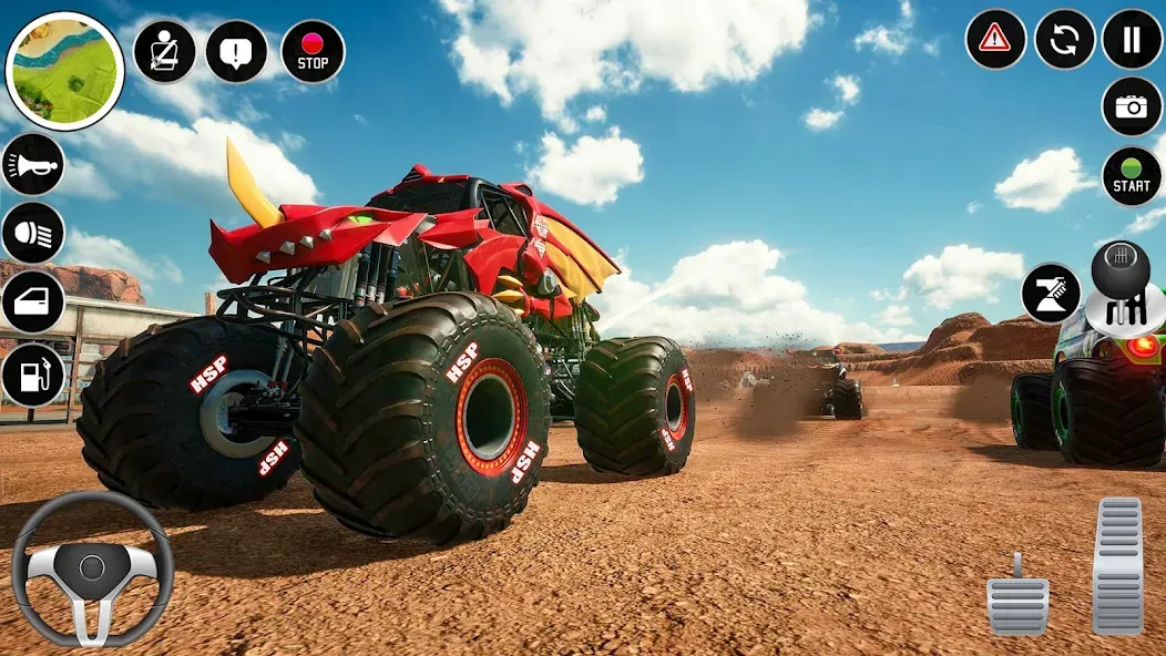 Скачать взлом Extreme Monster Truck Game 3D (Монстр Трак Экстремальные Игры)  [МОД Mega Pack] — полная версия apk на Андроид screen 2