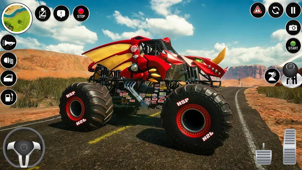 Скачать взлом Extreme Monster Truck Game 3D (Монстр Трак Экстремальные Игры)  [МОД Mega Pack] — полная версия apk на Андроид screen 4