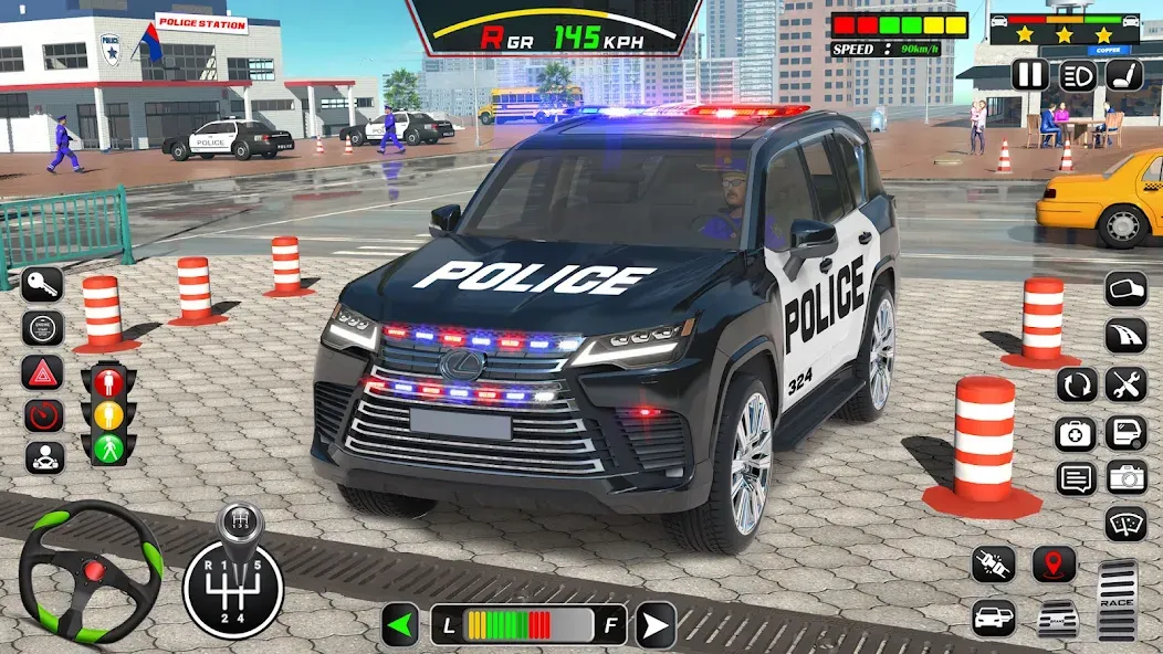 Взлом Police Car Driving School Game (Полицейская школа вождения автомобилей)  [МОД Много денег] — полная версия apk на Андроид screen 1