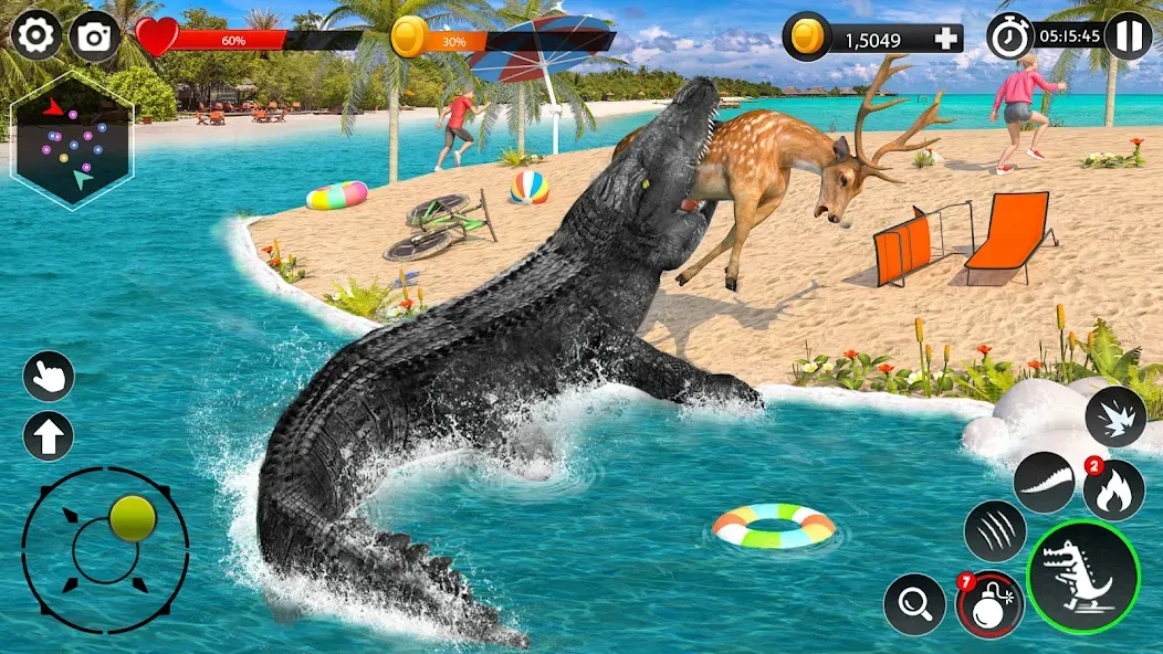 Взломанная Hungry Animal Crocodile Games  [МОД Много денег] — последняя версия apk на Андроид screen 2