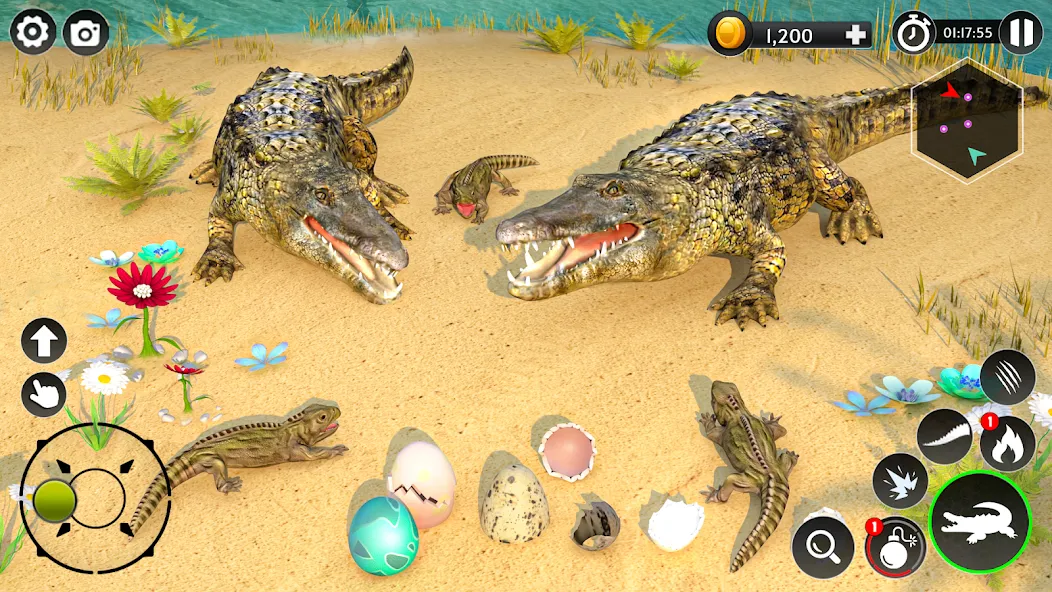 Взломанная Hungry Animal Crocodile Games  [МОД Много денег] — последняя версия apk на Андроид screen 3