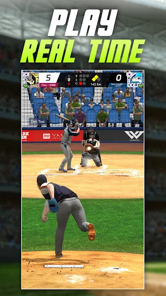 Взломанная Baseball Play: Real-time PVP (Бейсбольная игра)  [МОД Меню] — полная версия apk на Андроид screen 1