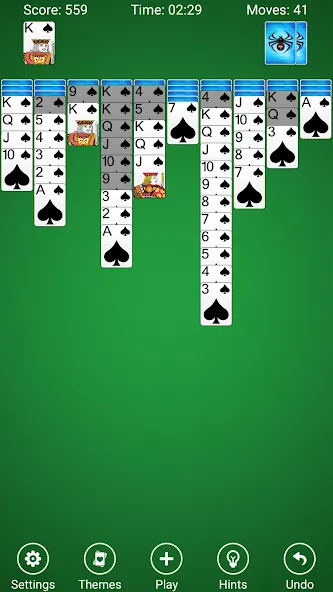 Взломанная Spider Solitaire  [МОД Много монет] — полная версия apk на Андроид screen 1