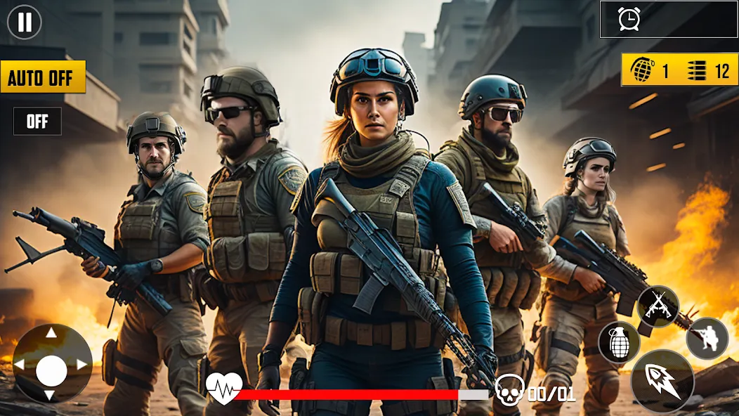 Скачать взломанную Gun Shooting Games Fps Offline  [МОД Unlimited Money] — полная версия apk на Андроид screen 2