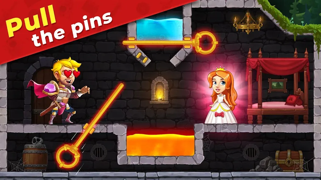 Взломанная Mr. Knight: Pin Puzzles  [МОД Все открыто] — полная версия apk на Андроид screen 4