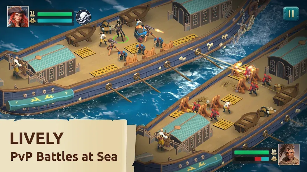 Взломанная Pirate Ships・Build and Fight  [МОД Много монет] — стабильная версия apk на Андроид screen 1