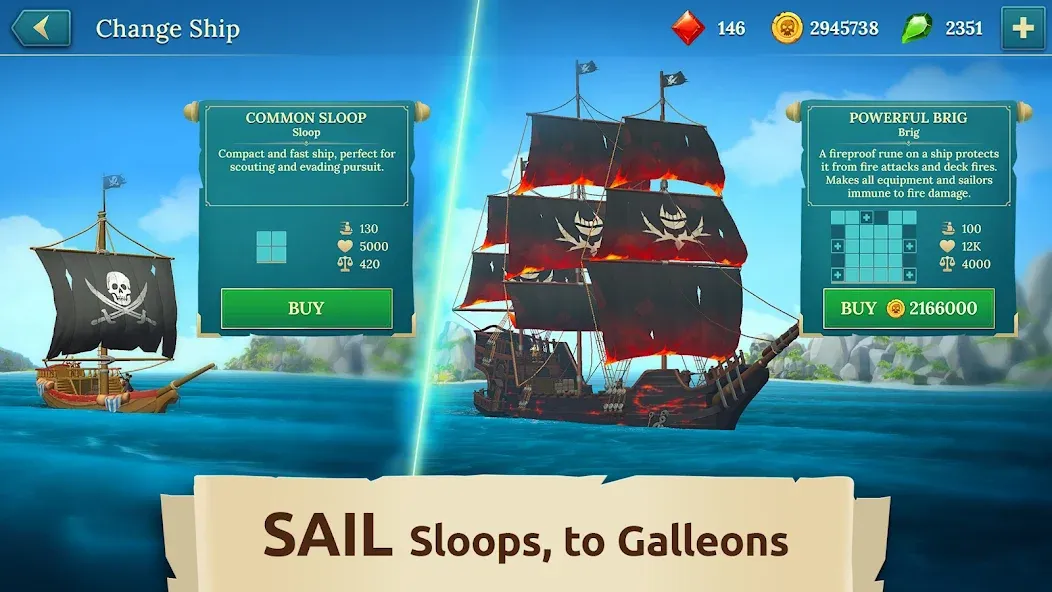 Взломанная Pirate Ships・Build and Fight  [МОД Много монет] — стабильная версия apk на Андроид screen 3