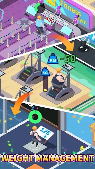 Скачать взломанную Fitness Club Tycoon (Фитнес Клуб Тайкун)  [МОД Все открыто] — полная версия apk на Андроид screen 1