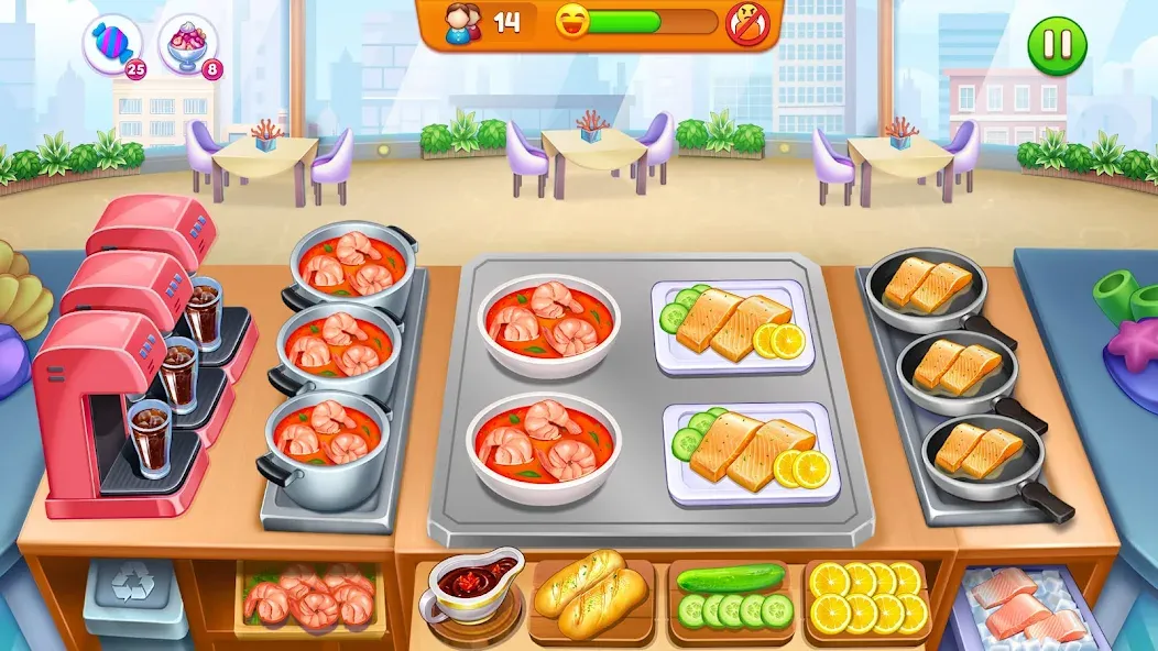 Скачать взломанную Cooking Restaurant Food Games  [МОД Бесконечные деньги] — последняя версия apk на Андроид screen 1