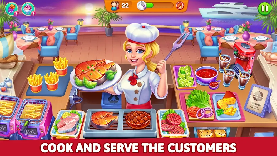 Скачать взломанную Cooking Restaurant Food Games  [МОД Бесконечные деньги] — последняя версия apk на Андроид screen 3