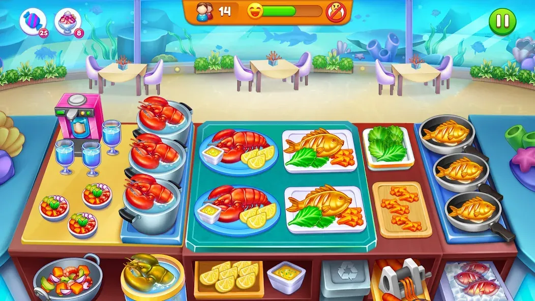 Скачать взломанную Cooking Restaurant Food Games  [МОД Бесконечные деньги] — последняя версия apk на Андроид screen 4