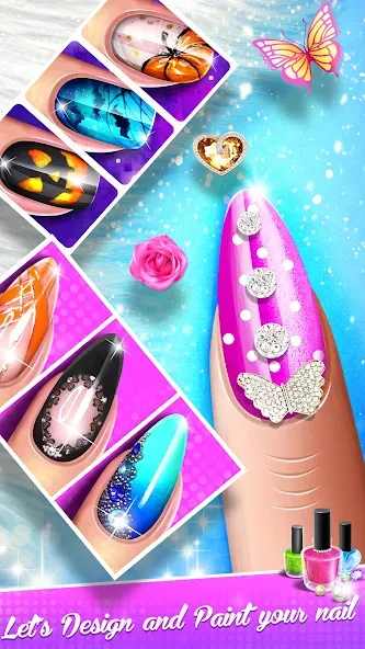 Взломанная Nail Salon Fashion Makeup Game  [МОД Все открыто] — полная версия apk на Андроид screen 5