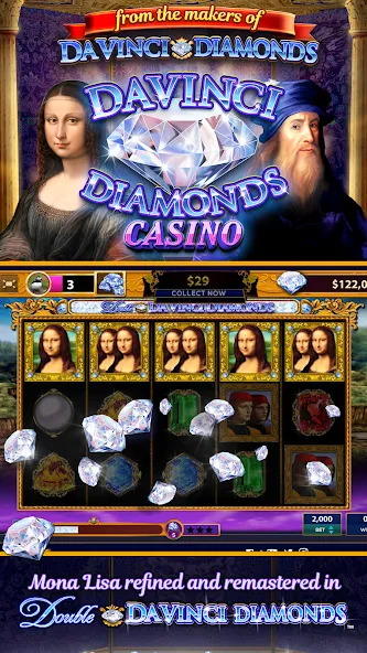 Взлом Da Vinci Diamonds Casino – Bes (Да Винчи Даймондс Казино)  [МОД Бесконечные деньги] — последняя версия apk на Андроид screen 1