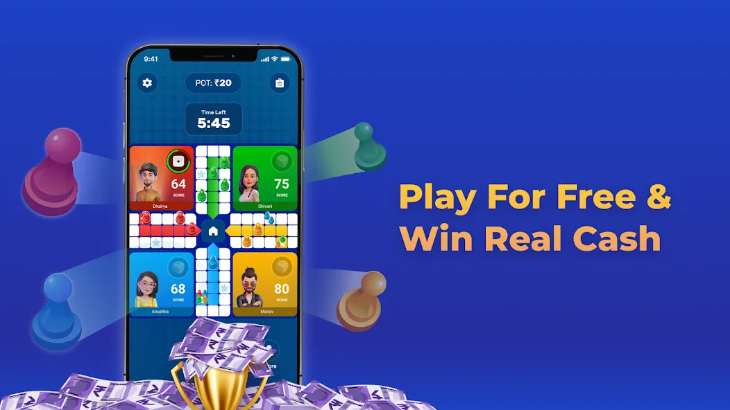 Взлом Play Ludo Game Online Win Cash (Людо)  [МОД Много монет] — последняя версия apk на Андроид screen 1