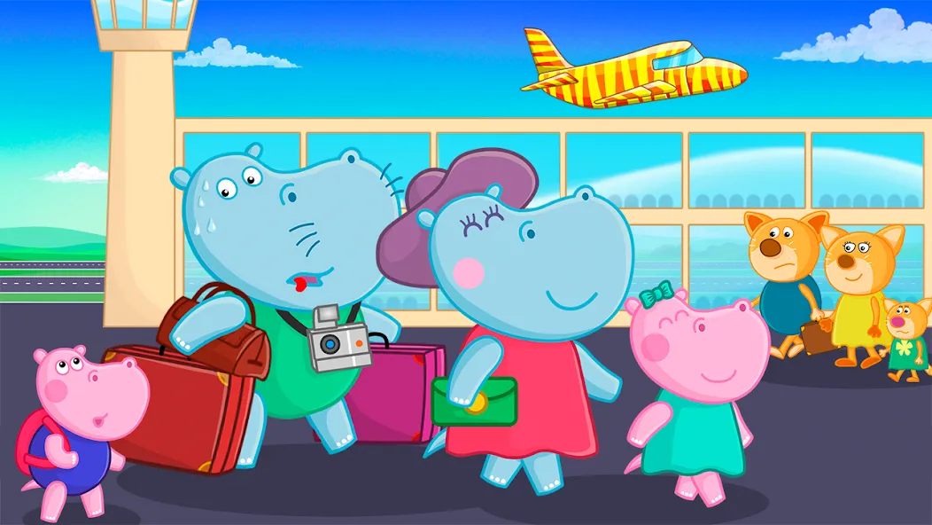 Взломанная Hippo: Airport Profession Game  [МОД Меню] — последняя версия apk на Андроид screen 4