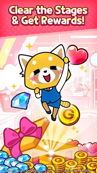 Взломанная Aggretsuko : Match 3 Puzzle (Аггретсуко)  [МОД Mega Pack] — последняя версия apk на Андроид screen 5