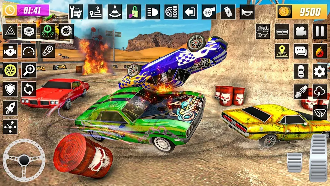 Скачать взлом X Demolition Derby : Car Games  [МОД Mega Pack] — полная версия apk на Андроид screen 2