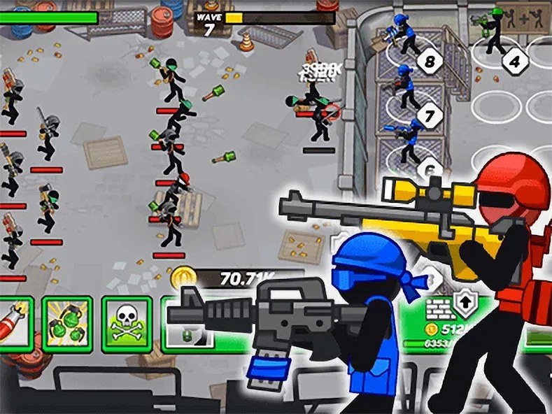 Скачать взлом Stickman Defenders: Stick War  [МОД Unlimited Money] — стабильная версия apk на Андроид screen 1