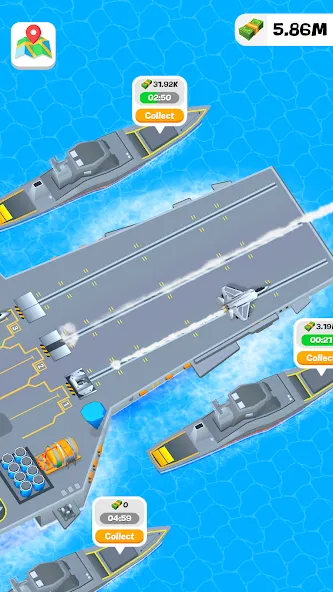 Взлом Idle Aircraft Carrier (Айдл Эйркрафт Кэрриер)  [МОД Menu] — полная версия apk на Андроид screen 3