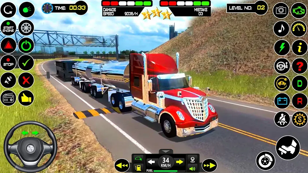 Скачать взломанную US Truck Driving Cargo Game 3D (Американский грузовик водителя)  [МОД Все открыто] — полная версия apk на Андроид screen 3