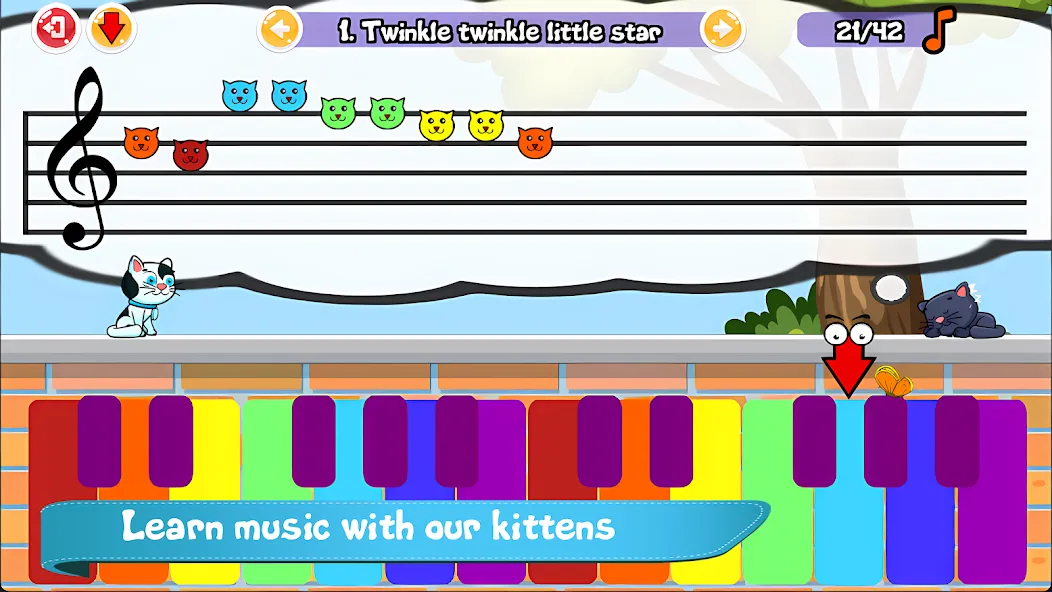 Скачать взломанную Cat Piano Meow — Sounds & Game  [МОД Много денег] — последняя версия apk на Андроид screen 1