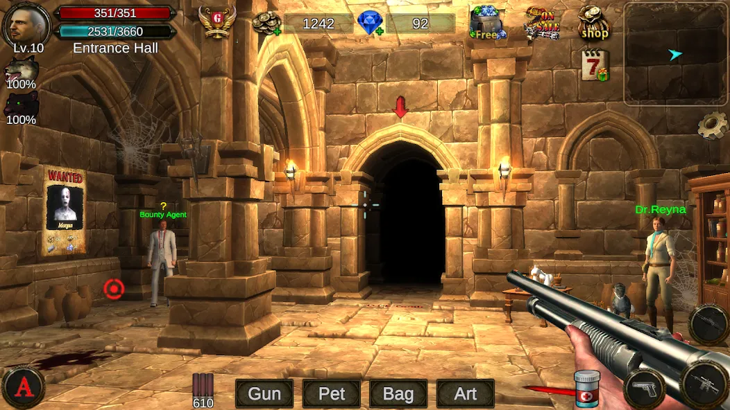 Скачать взломанную Dungeon Shooter : Dark Temple (Данжен Шутер)  [МОД Menu] — полная версия apk на Андроид screen 1