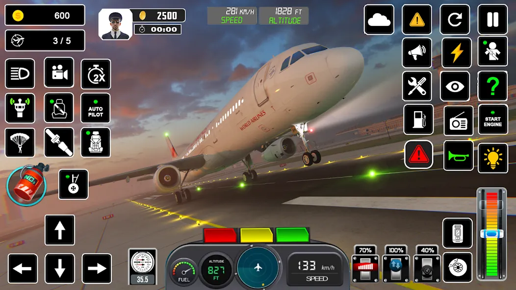 Взломанная Pilot Flight Simulator Games  [МОД Все открыто] — последняя версия apk на Андроид screen 1