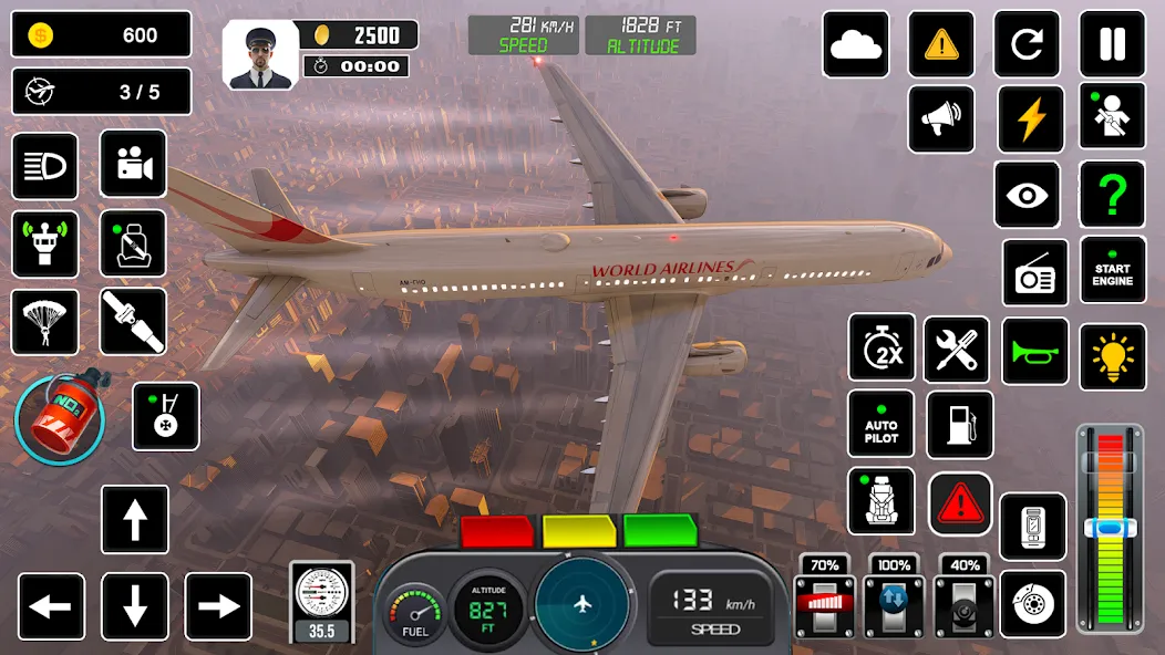 Взломанная Pilot Flight Simulator Games  [МОД Все открыто] — последняя версия apk на Андроид screen 2