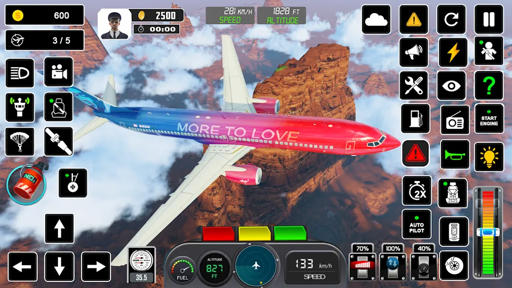 Взломанная Pilot Flight Simulator Games  [МОД Все открыто] — последняя версия apk на Андроид screen 4