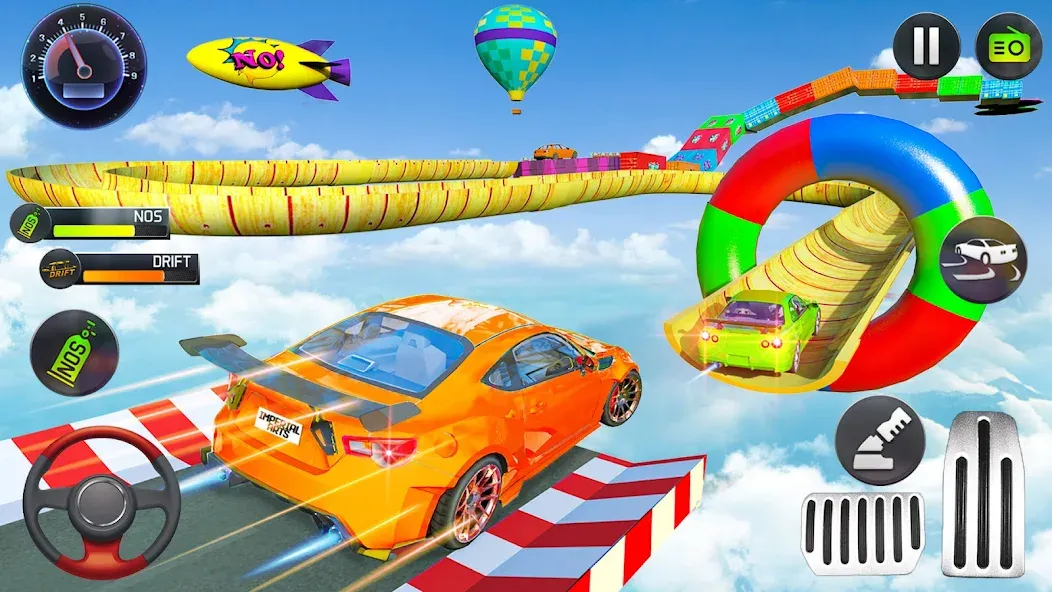 Скачать взлом Mega Ramp Car Stunts Race Game  [МОД Mega Pack] — последняя версия apk на Андроид screen 1