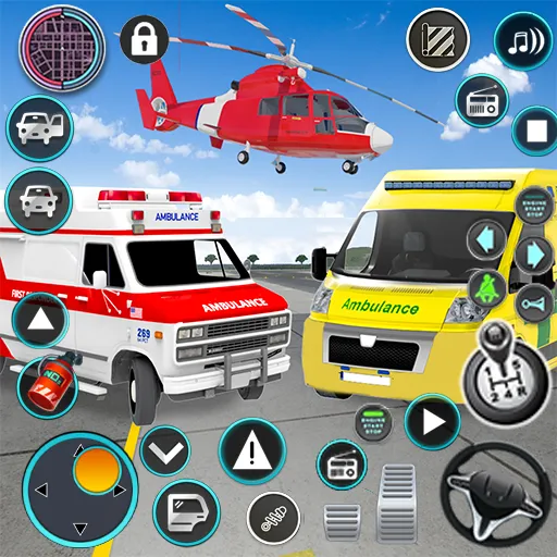 Скачать взломанную Heli Ambulance Simulator Game  [МОД Бесконечные монеты] — полная версия apk на Андроид screen 1